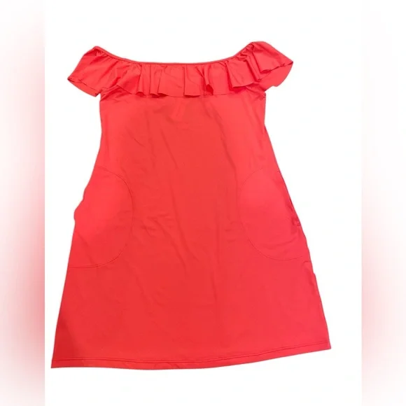 Tommy Bahama Off the Shoulder Spa Dress Size Medium Coral Coast Color - Picture 3 of 11